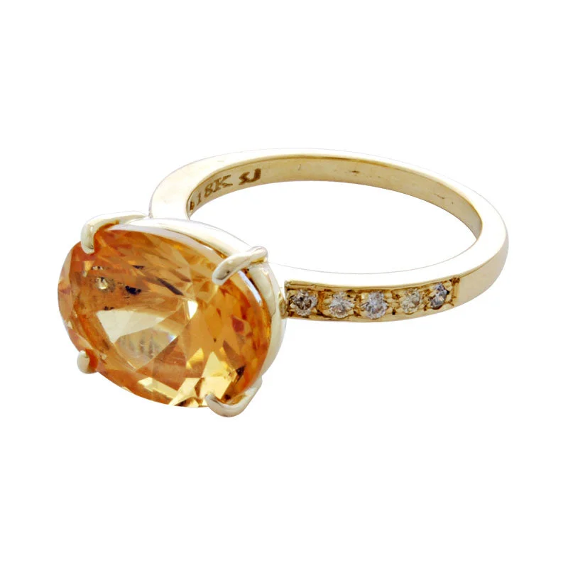 Ladies rings fun brilliance -Ring- Citrine And Diamond (1877L)