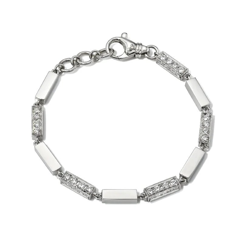 ladies-flower-twist-bracelets-GIANA BRACELET WITH DIAMONDS - PLATINUM