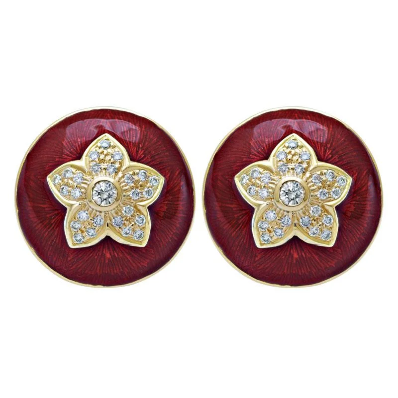 Ladies earrings for blooming vibes -Earrings-Diamond (Enamel)  (11CM)