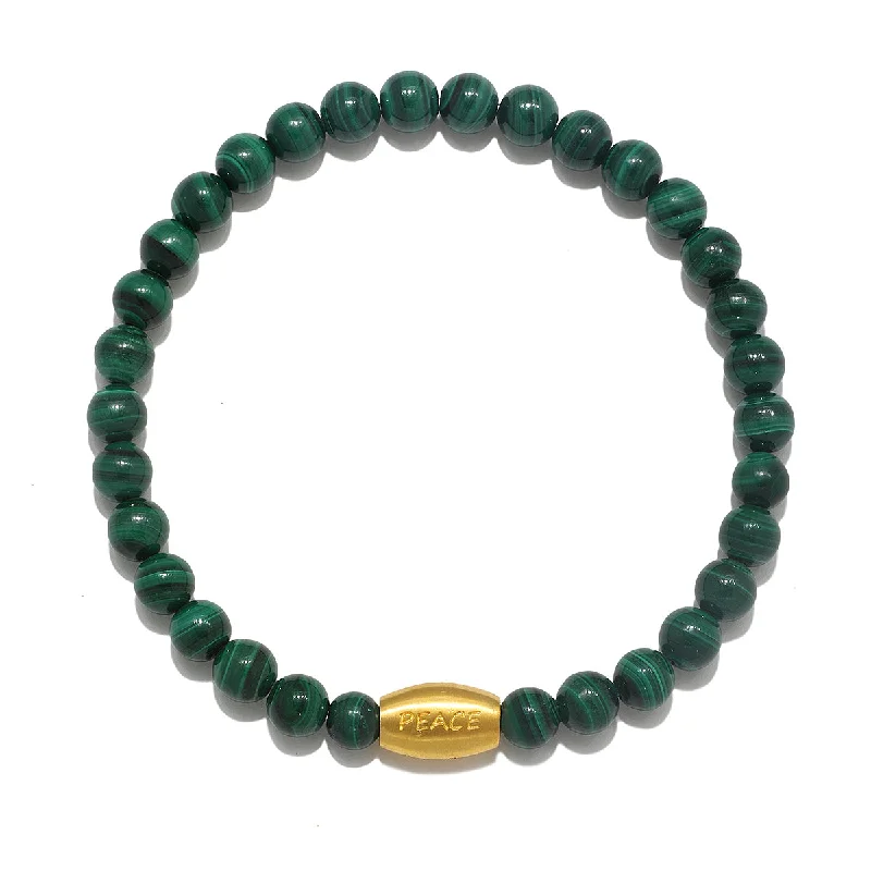 ladies-everyday-silver-bracelets-Path to Healing Malachite Gemstone Men's Bracelet