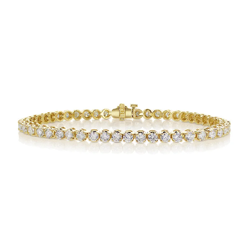 ladies-party-wrap-bracelets-7.29 Cttw Round Diamond 14K Yellow Gold Tennis Bracelet