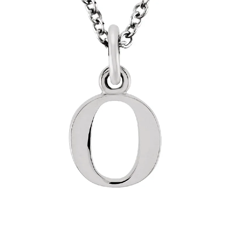 ladies-infinity-rose-gold-necklaces-The Abbey Lower Case Initial 'o' Necklace in 14k White Gold, 16 Inch