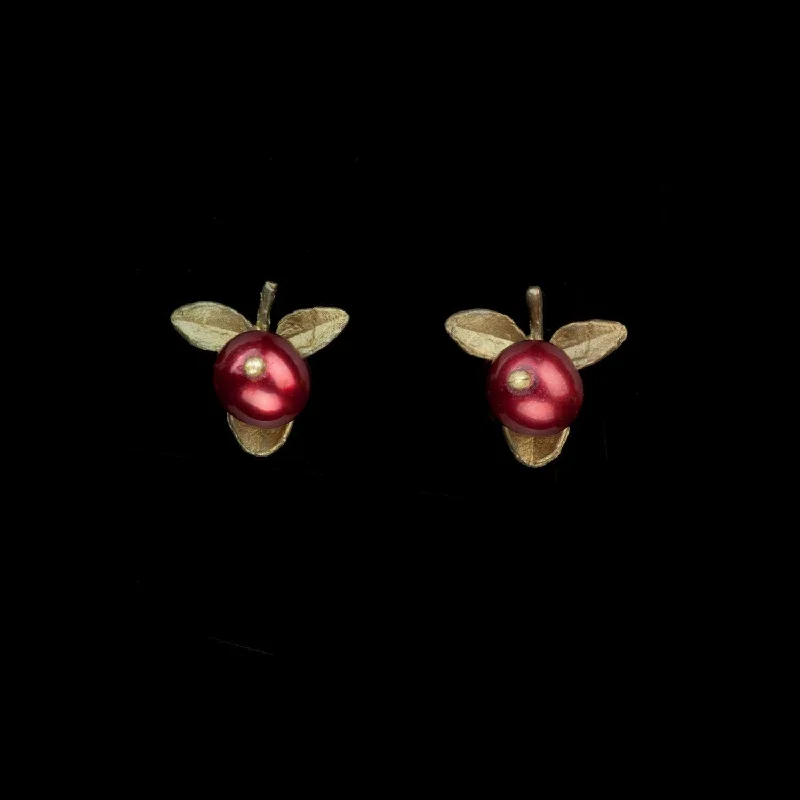 Ladies earrings satin elegance -Cranberry Earrings - Post