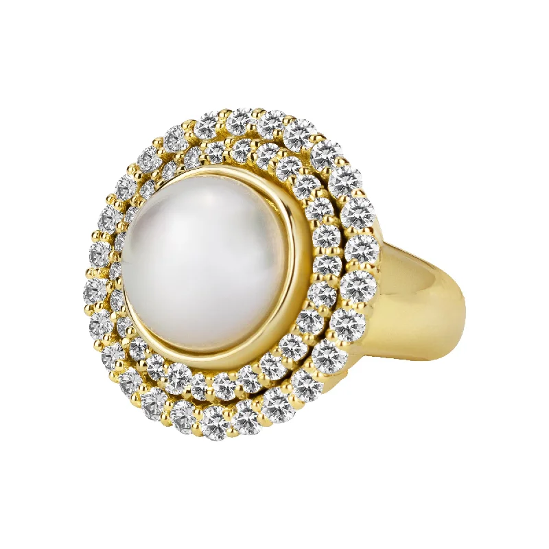 Ladies rings for serene vibes -Ring - South Sea Pearl And Diamond (2343A)