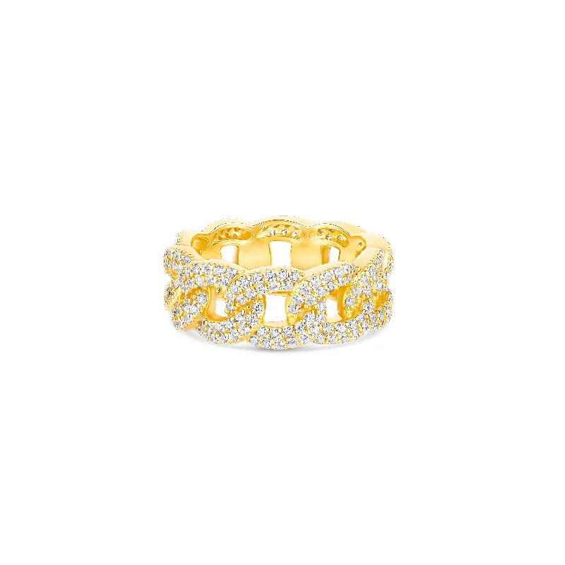 Ladies rings fine charm -THE ICED OUT CUBAN LINK RING