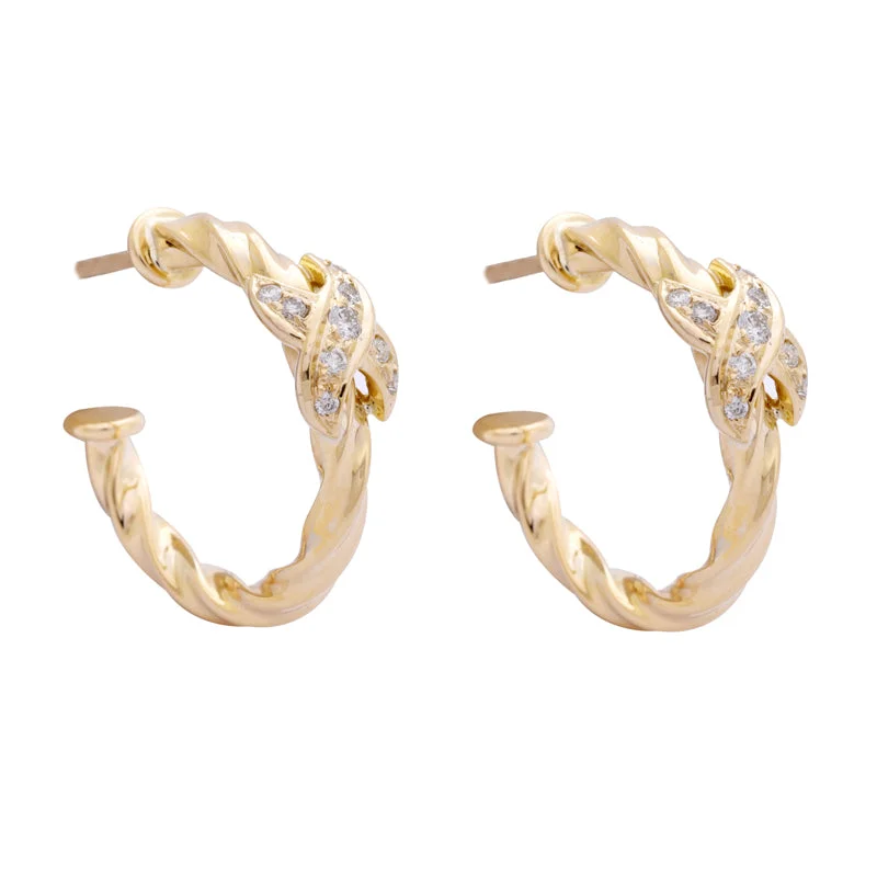 Ladies earrings for honor nights -EARRINGS- DIAMOND IN 18K GOLD