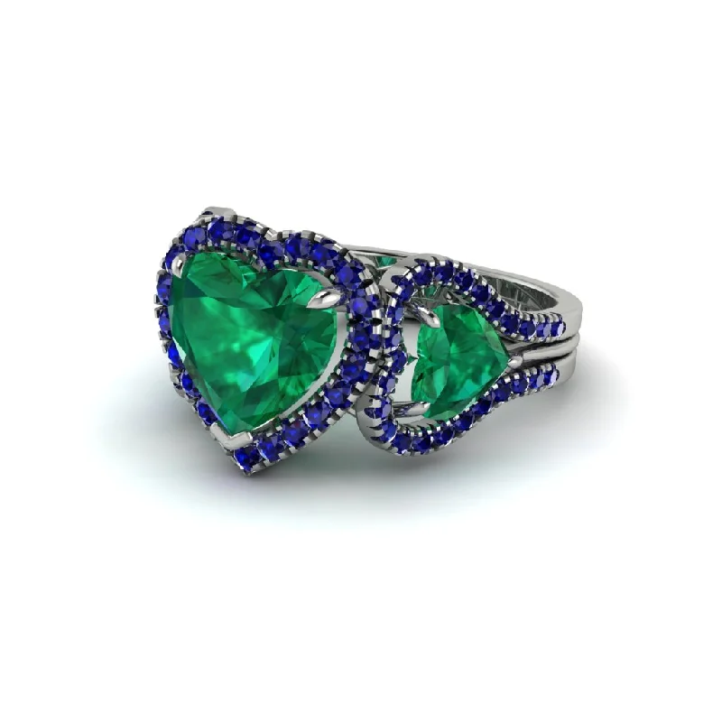 Ladies engagement rings for bridal dreams -Emerald Eternal Heartbeat Engagement Ring - Aylin No. 66