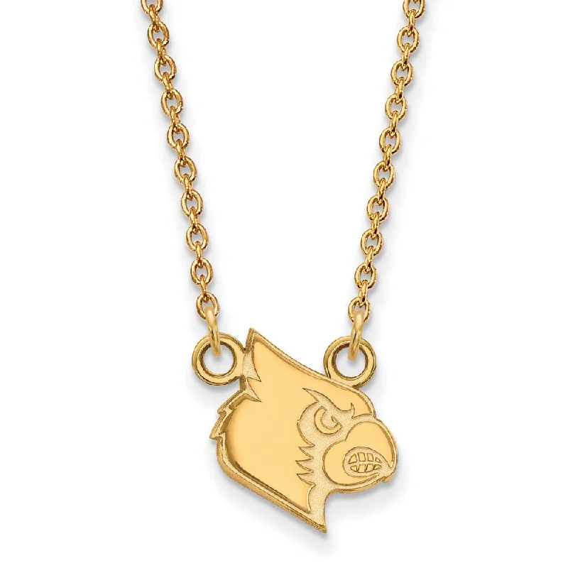 ladies-trendy-diamond-necklaces-10k Yellow Gold U of Louisville Small Pendant Necklace