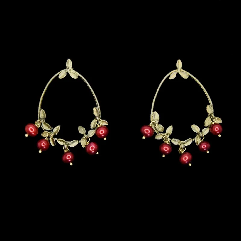 Ladies earrings for summit days -Cranberry Earrings - Hoop Post