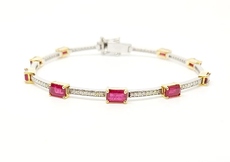 ladies-elegant-diamond-bracelets-RUBY AND DIAMOND HOT-CAKE BRACELET AD NO: 2760