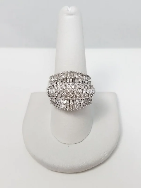 Ladies rings crafted beauty -Show-Stopping 2ctw Natural Diamond 10k White Gold Ring