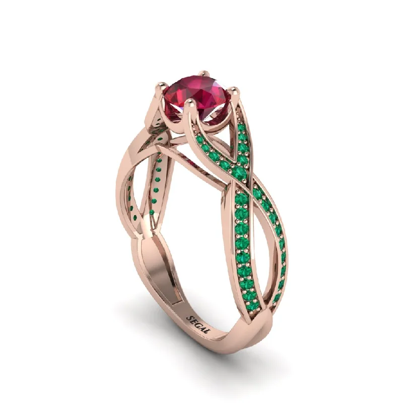 Ladies engagement rings for hangout unions -Ruby Eternal Twist Engagement Ring - Maisie No. 26