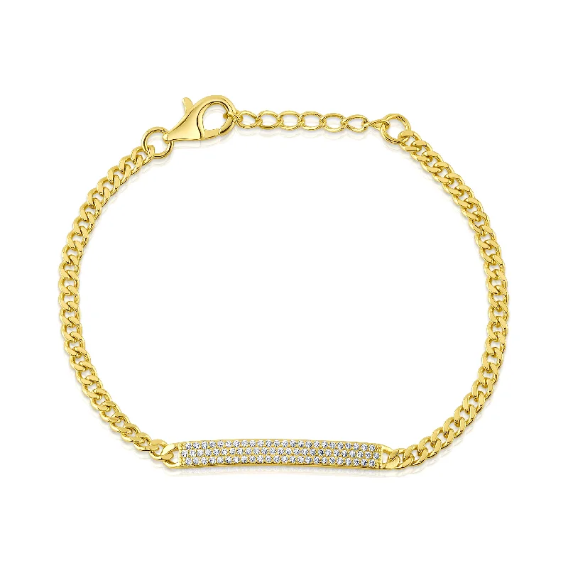 ladies-charm-link-bracelets-BEAMING BAR LINK BRACELET, GOLD