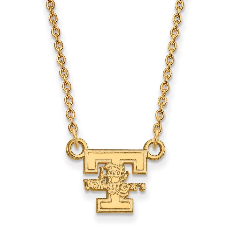 ladies-ethnic-woven-necklaces-10k Yellow Gold U of Tennessee Small Lady Vols Pendant Necklace