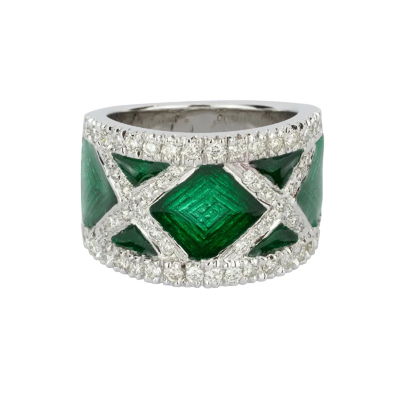 Ladies rings nostalgic charm -Ring- Diamond (enamel)