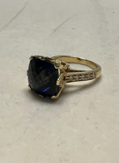 Ladies rings vintage charm -Repair - Ring - Iolite and Diamond (1940C)