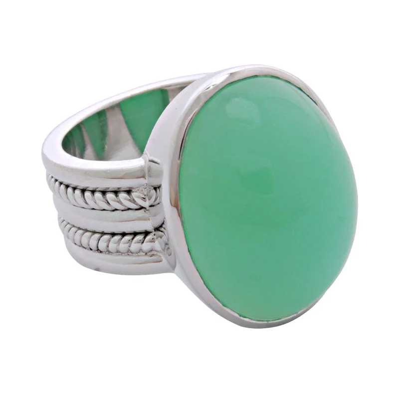 Ladies rings with sky topaz -Ring- Chrysoprase  (4MS)