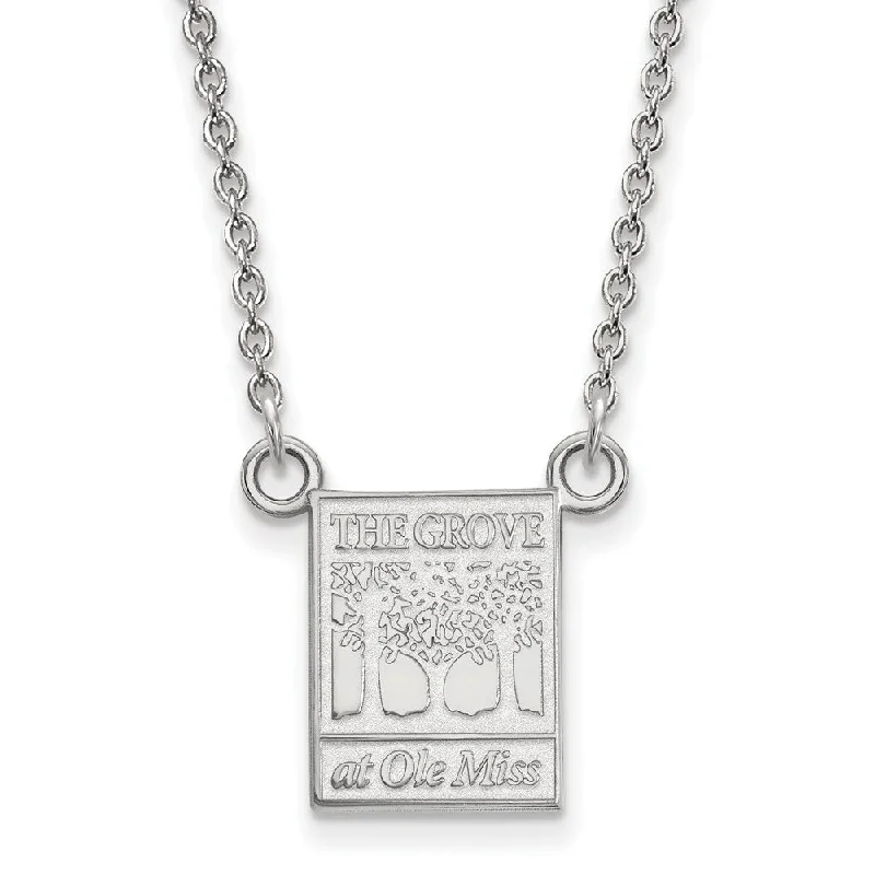 ladies-fashion-diamond-necklaces-10k White Gold U of Mississippi Small Pendant Necklace