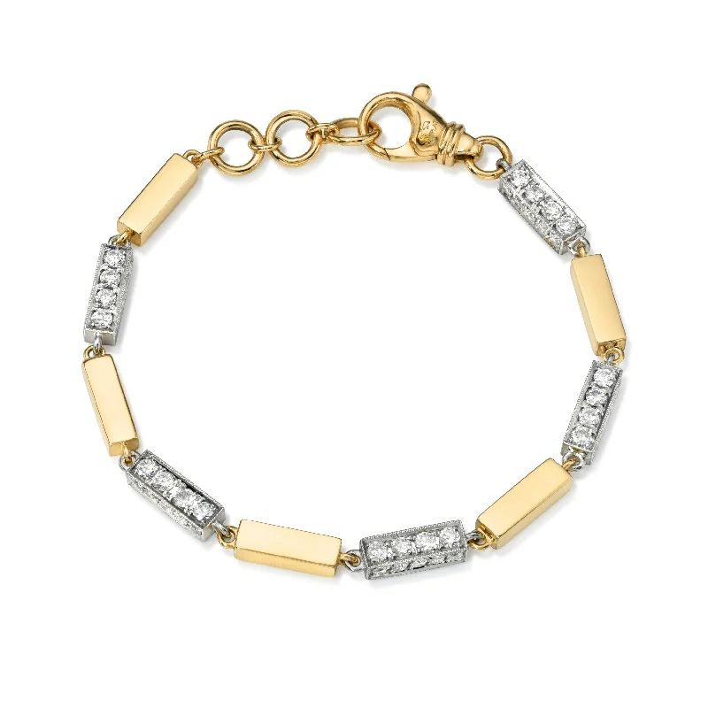 ladies-diamond-gold-bracelets-GIANA BRACELET WITH DIAMONDS - TWO TONE