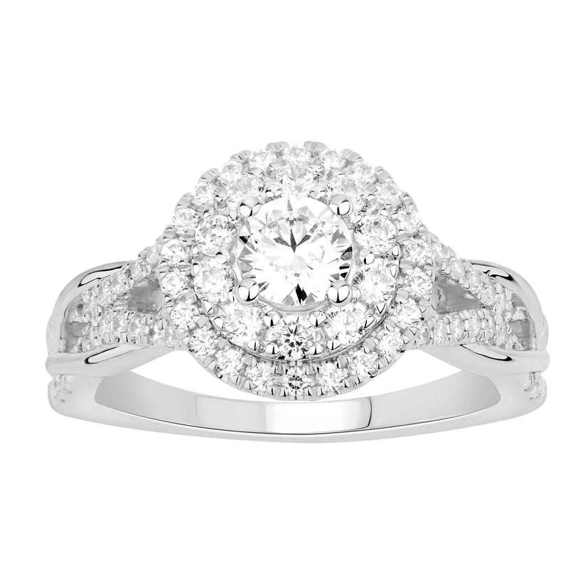 Ladies engagement rings with nova accents -Diamond  Engagement Ring (14K)