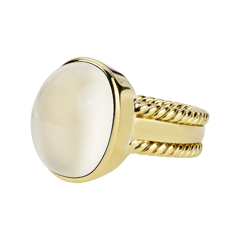 Ladies rings with ridge motifs -Ring - Moonstone (1831F)