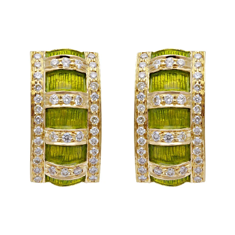 Ladies earrings with alphabet studs -Earrings-Diamond (Enamel)  (2105D)