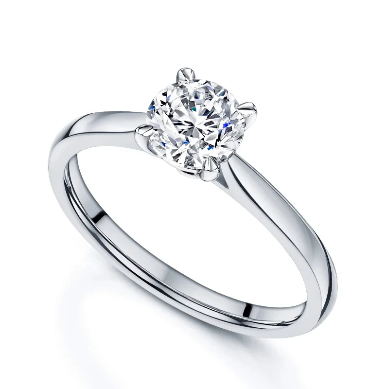 Ladies engagement rings for dream unions -Simply Solitaire Collection Platinum Set Diamond Solitaire Engagement Ring GIA Certified 1.00 Carat