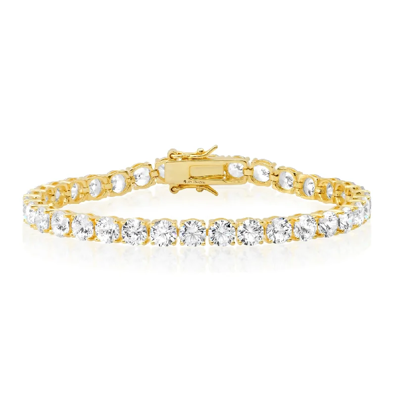 ladies-gemstone-braided-bracelets-5MM ROUND CZ TENNIS BRACELET, GOLD