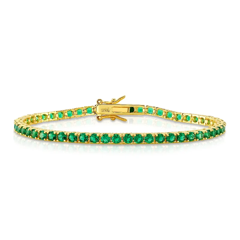 ladies-modern-rope-bracelets-TENNIS BRACELET GREEN, GOLD BR