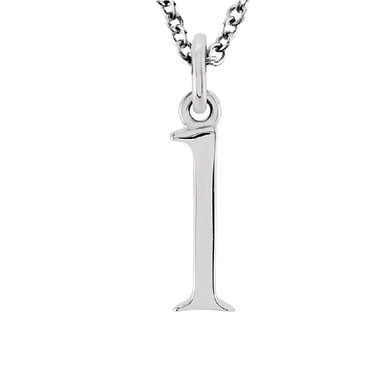 ladies-vintage-pearl-necklaces-The Abbey Lower Case Initial 'l' Necklace in 14k White Gold, 16 Inch