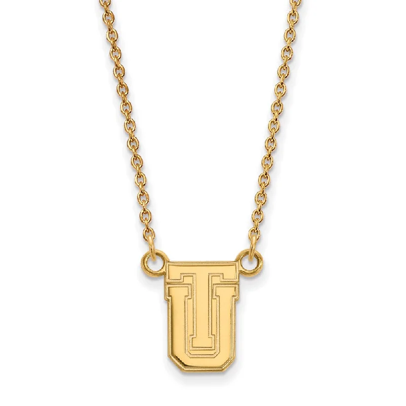 ladies-wedding-diamond-necklaces-14k Gold Plated Silver The U of Tulsa Small Pendant Necklace