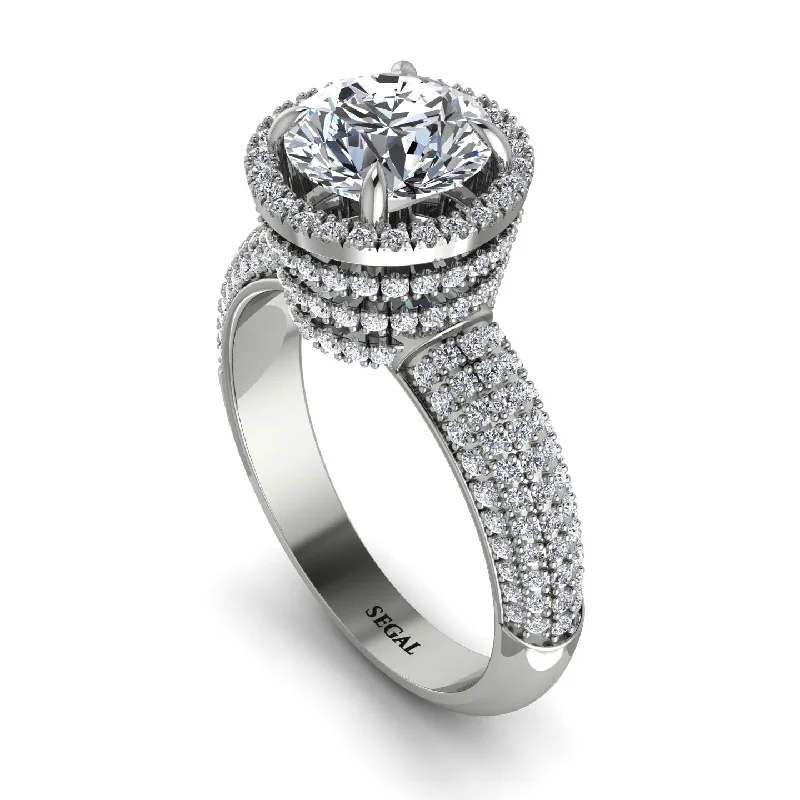 Ladies engagement rings for healer vows -Diamond Cluster Halo Engagement Ring - Katie No. 3