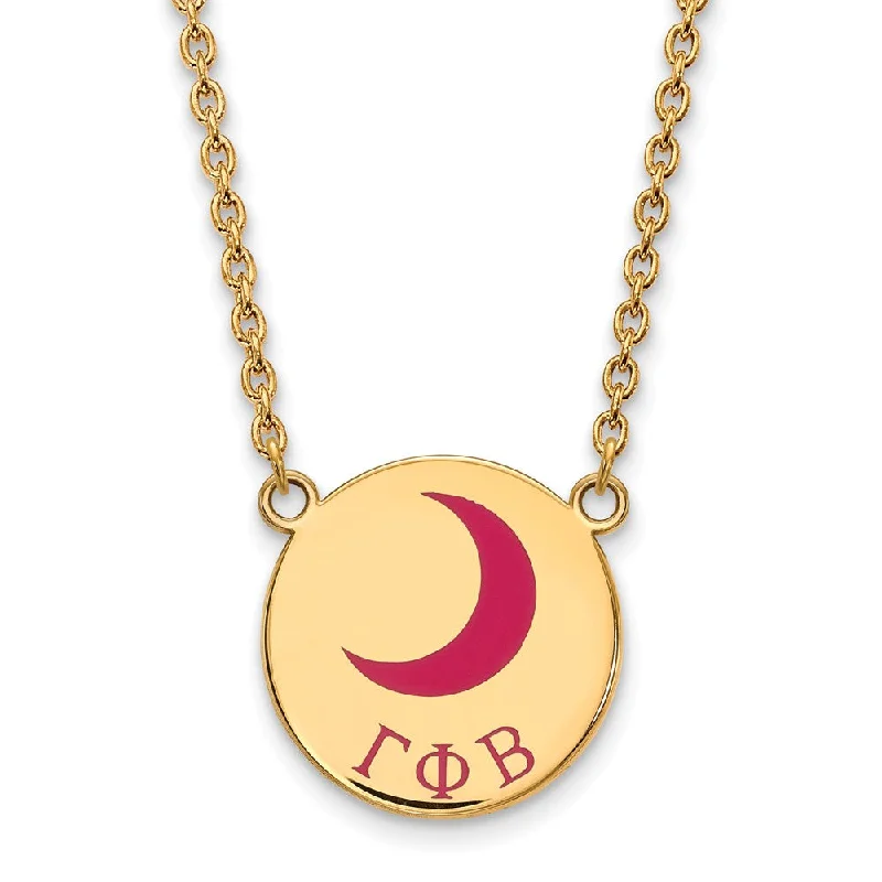 ladies-locket-rose-gold-necklaces-14K Plated Silver Gamma Phi Beta Large Enamel Necklace