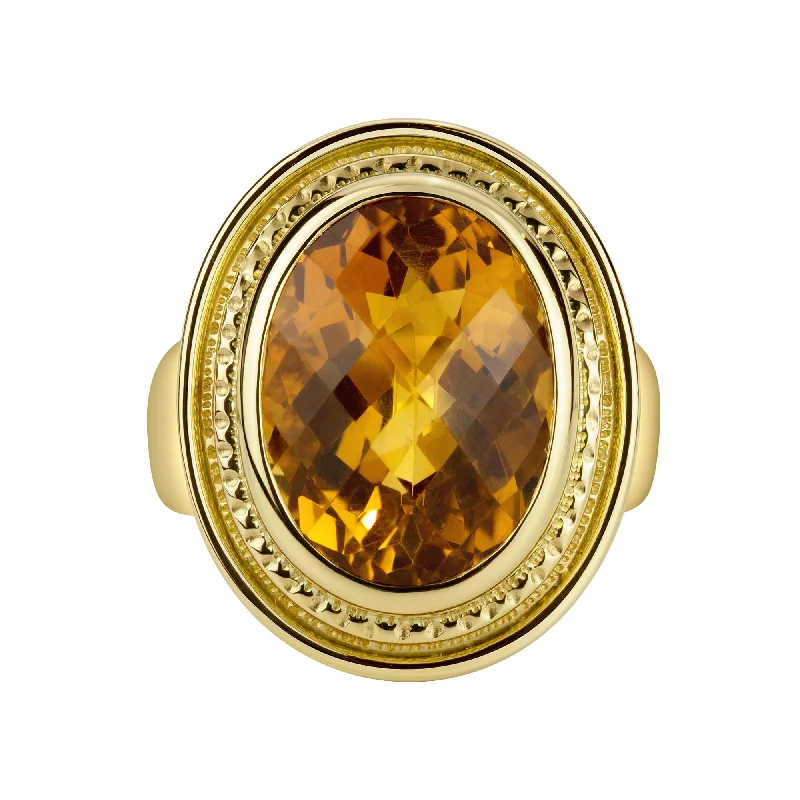 Ladies rings for music vibes -Ring- Citrine (1482H)