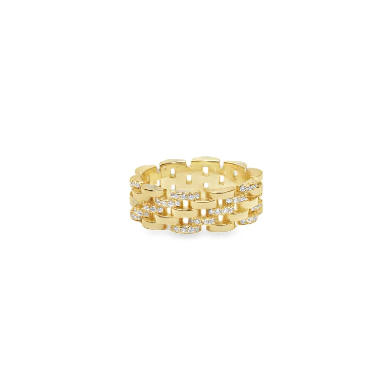 Ladies rings for path vibes -THE PAVE CHAIN LINK RING