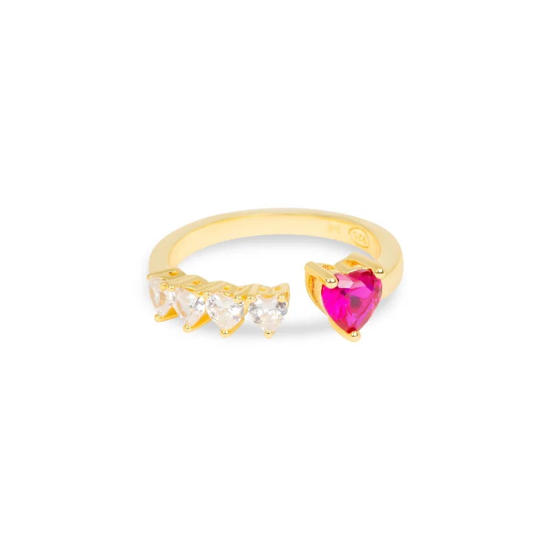 Ladies rings with twilight quartz -THE RUBY HEART CUT RING